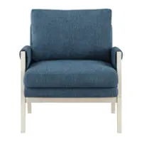 OSP Home Furnishings - Kade Wood Frame Armchair - Navy - Front_Zoom