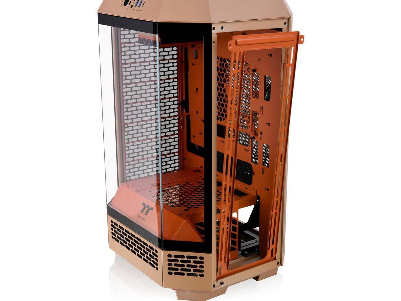 Alt View 5. Thermaltake - Thermaltake Tower 300 Gravel Sand Micro-ATX Case, 2x140mm Fan, 420mm Radiator Support, Optional Stand Kit - Gravel Sand.