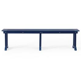 WestinTrends - Malibu 65" Outdoor Patio Trestle Dining Bench - Navy Blue