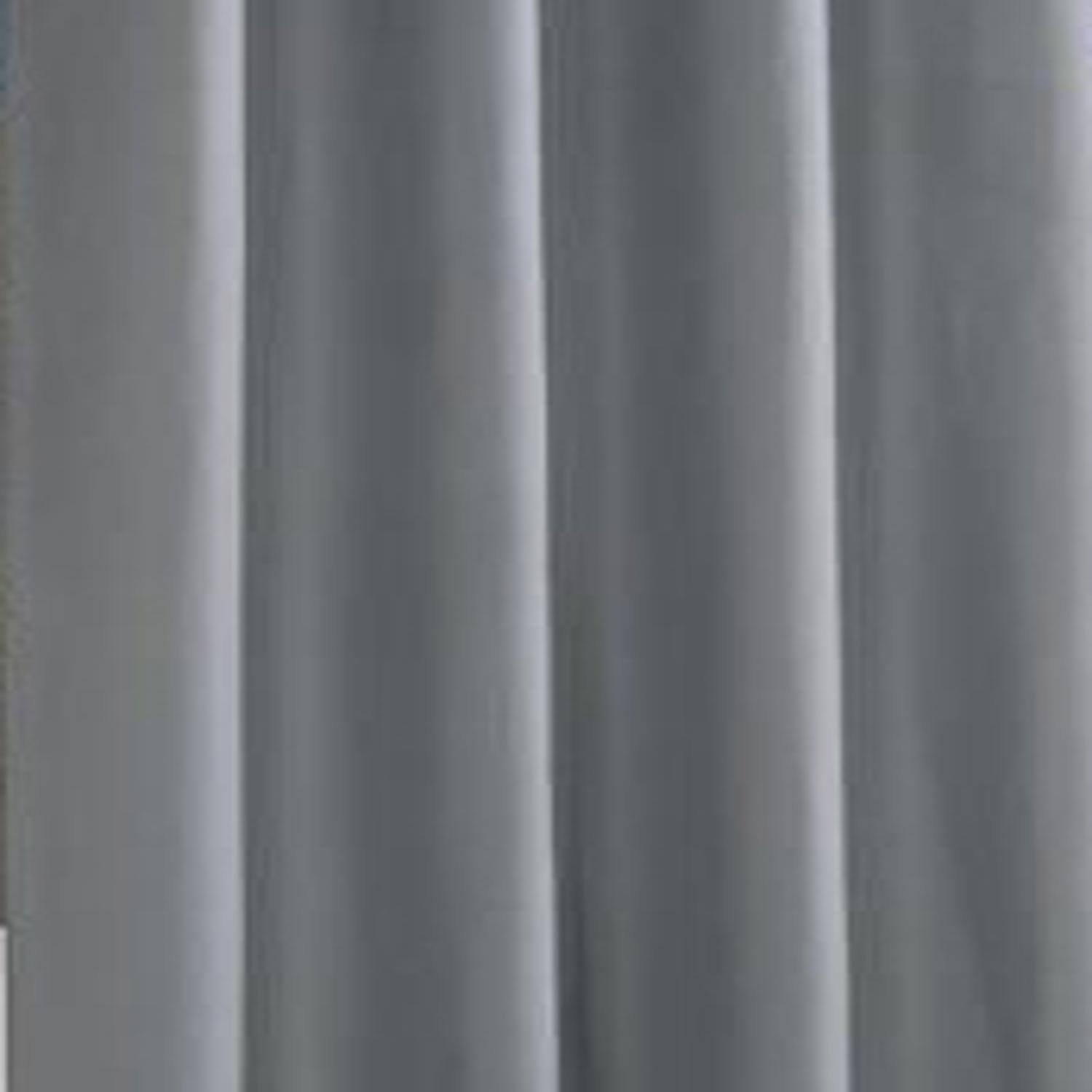 Left. Commonwealth Home Fashions - Commonwealth Outdoor Décor Coastal Grommet Top Solid Curtain Panel 50'' x 96'' Grey - Grey.