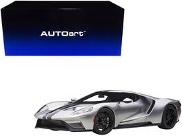 2017 Ford GT Ingot 1/12 Model Car by Autoart - Silver Metallic with Black Stripes