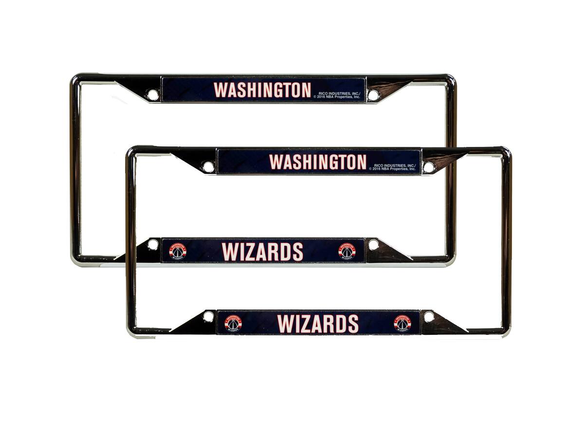 Washington Wizards NBA Chrome EZ View License Plate Frame - Set of 2 Frames