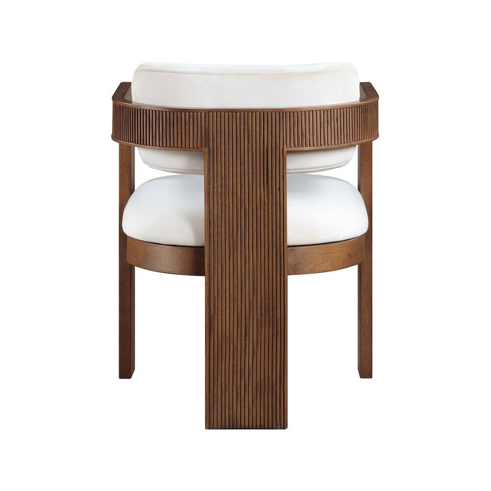 Alt View 4. Meridian Furniture - Sacha Cream Velvet Dining Chair, Set of 2 - Beige.
