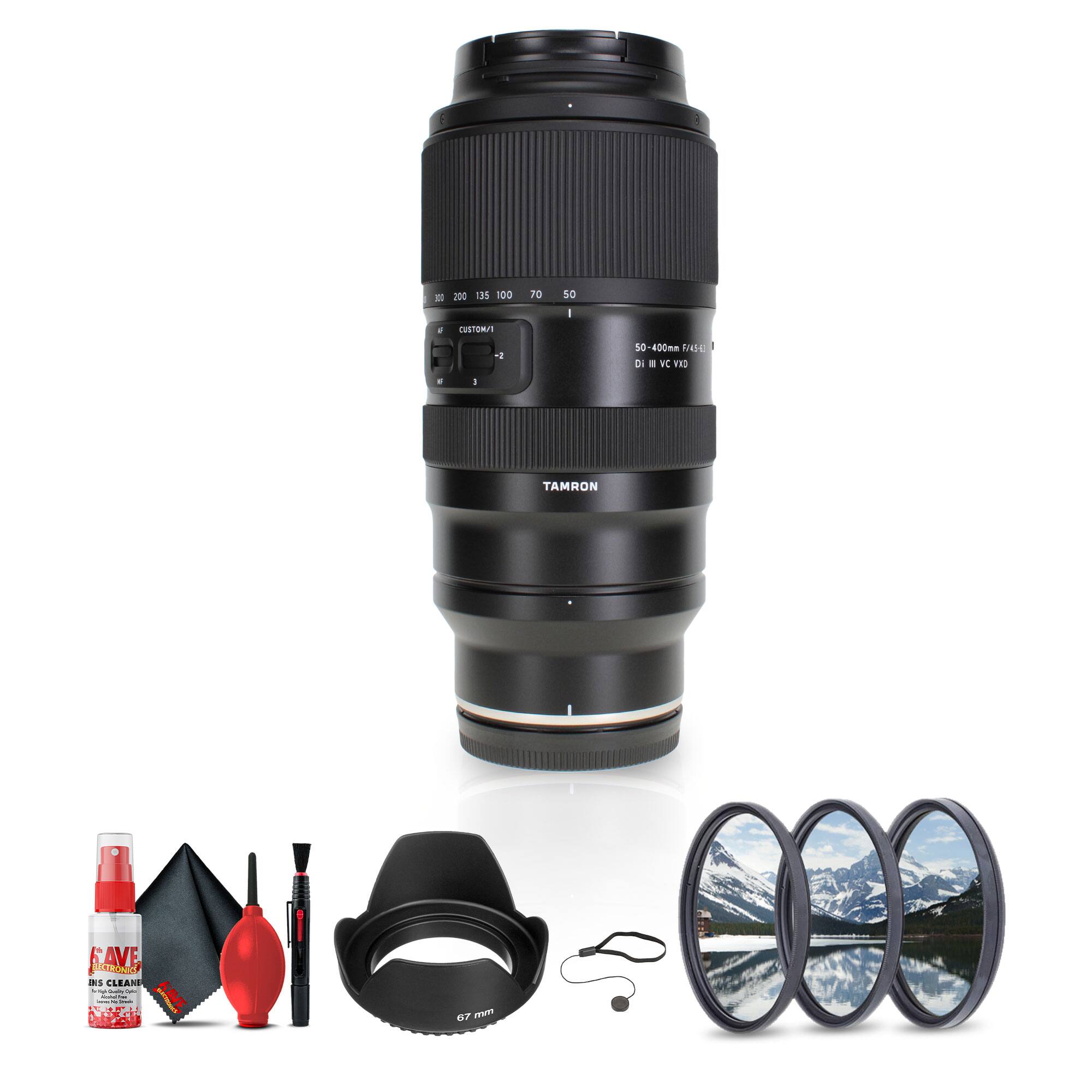 Tamron - 50-400mm f/4.5-6.3 Di III VC VXD Lens (Nikon Z) + Lens Filter Kit + More - Black price history on PriceWatchPro