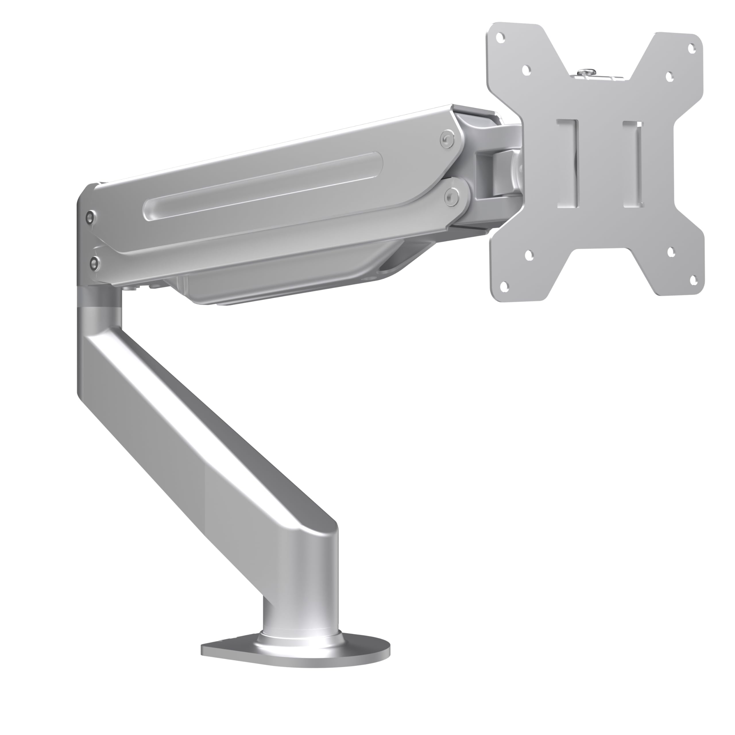 Front. Earthley Blooms - Ultrawide Single Monitor Arm Mount 17 43 Inch Heavy Duty Curved Screen Holds 28 s Adjustable Gas Spring Desk - silver 17"-27".