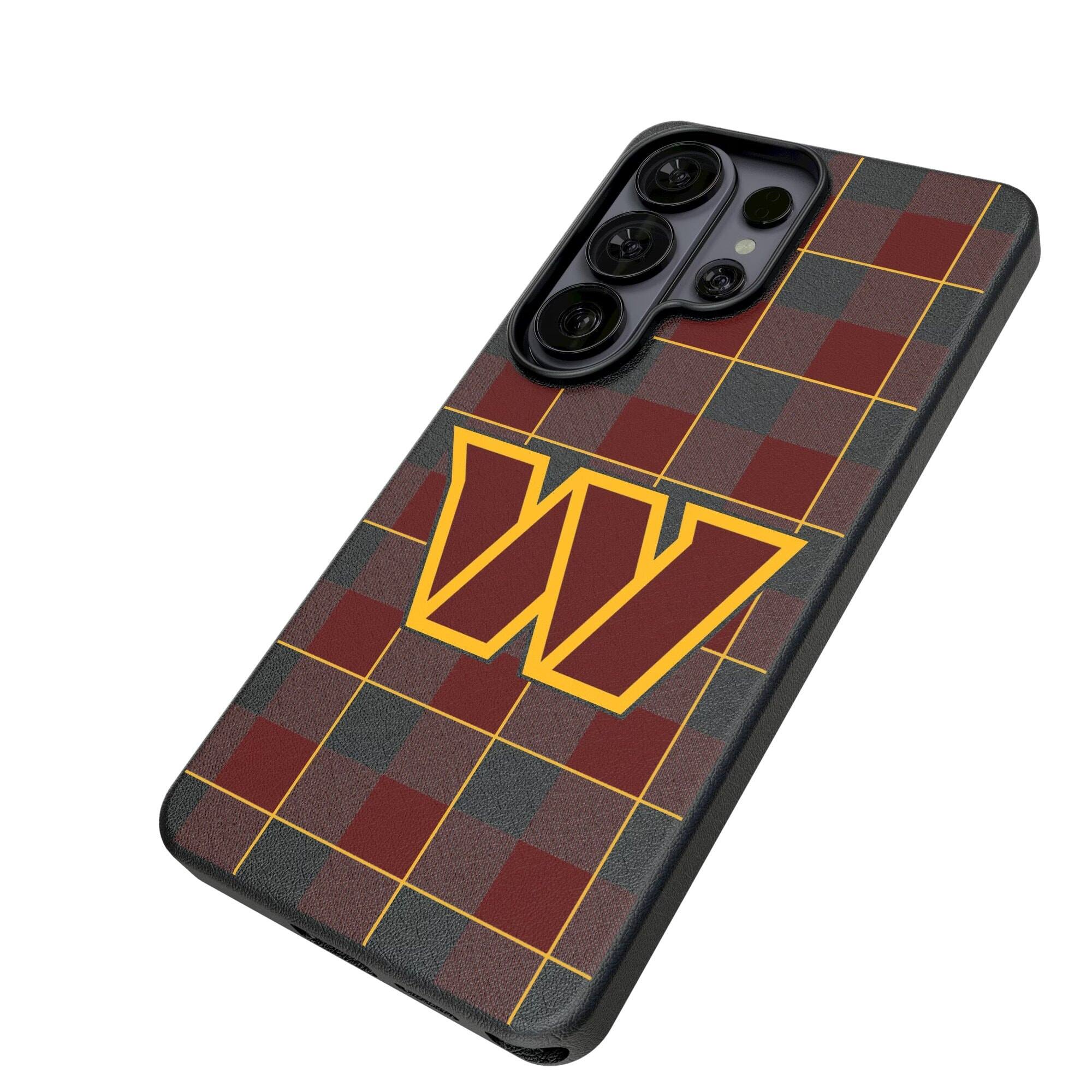 Alt View 1. Keyscaper - Washington Commanders Plaid Galaxy Magnetic Bump Case - S24 - Black.