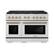 Front. ZLINE - 48 in. Wide 8 Burner Autograph 6.7 cu. ft. Freestanding Paramount Dual Fuel Range with Gold Helix Handles - Stainless Steel.