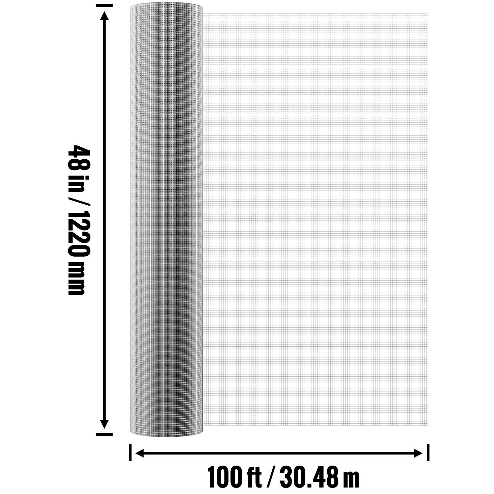 48 in / 1220 mm, 100 ft / 30.48 m