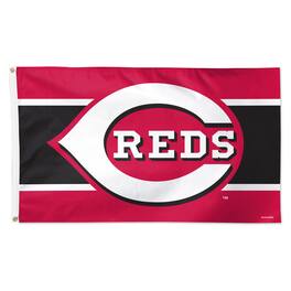 WinCraft - Cincinnati Reds 3' x 5' Horizontal Stripe Deluxe Single-Sided Flag - Multicolor