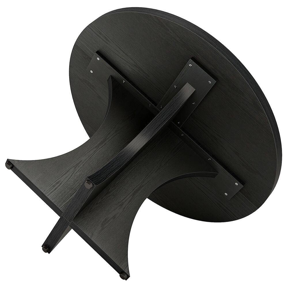 Back. Kadyn - Kadyn End Table,Dining Table, Living Room Table,Wood Dining Table, 47.24 Inches Round Kitchen Table for 4-6,Black - Black.