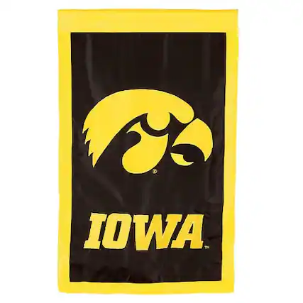 Front. Evergreen Decor - Iowa University Hawkeyes 28x44 inch Double Sided Banner Flag - Multi.