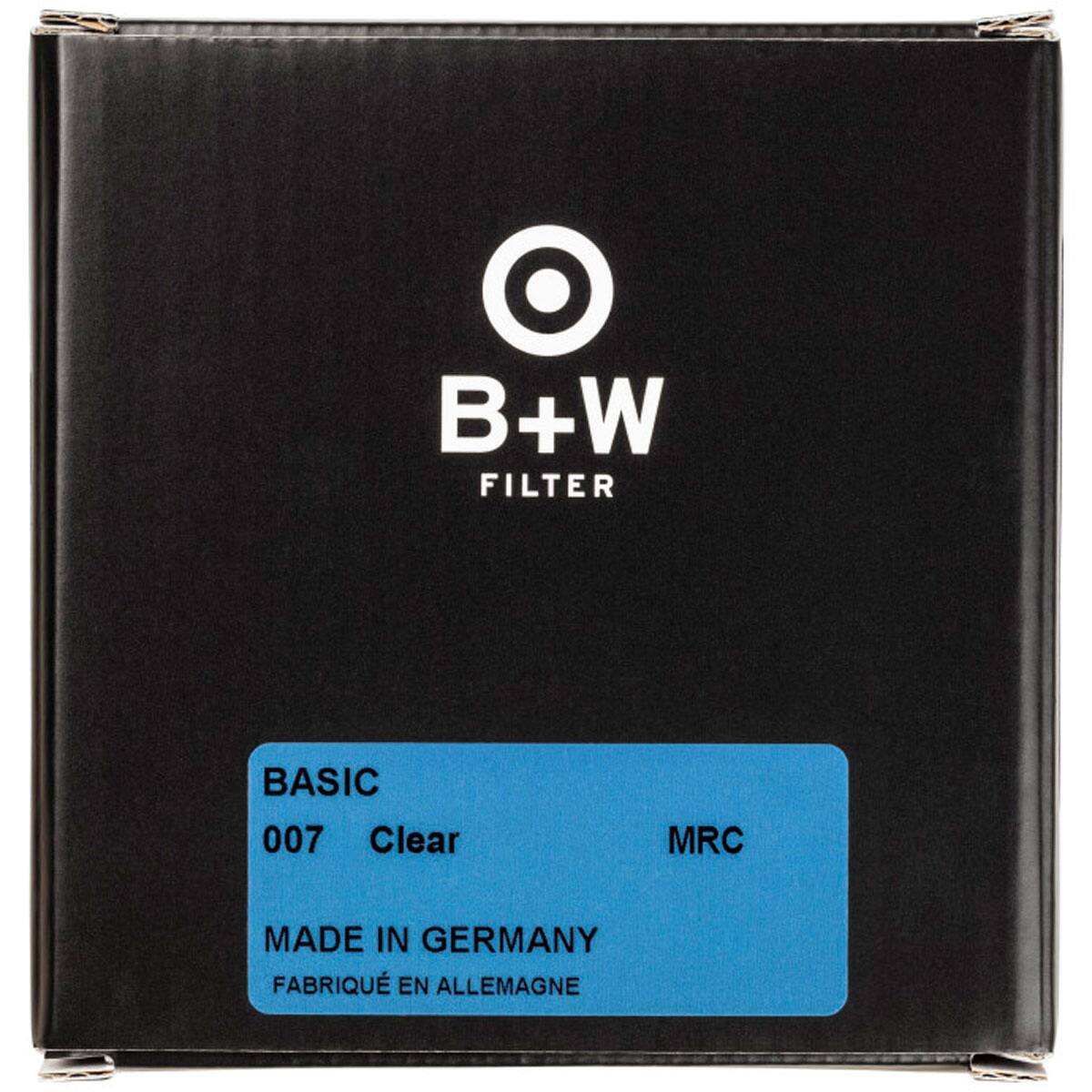 B+W FILTER BASIC 007 Clear MRC MADE IN GERMANY FABRIQUÉ EN ALLEMAGNE