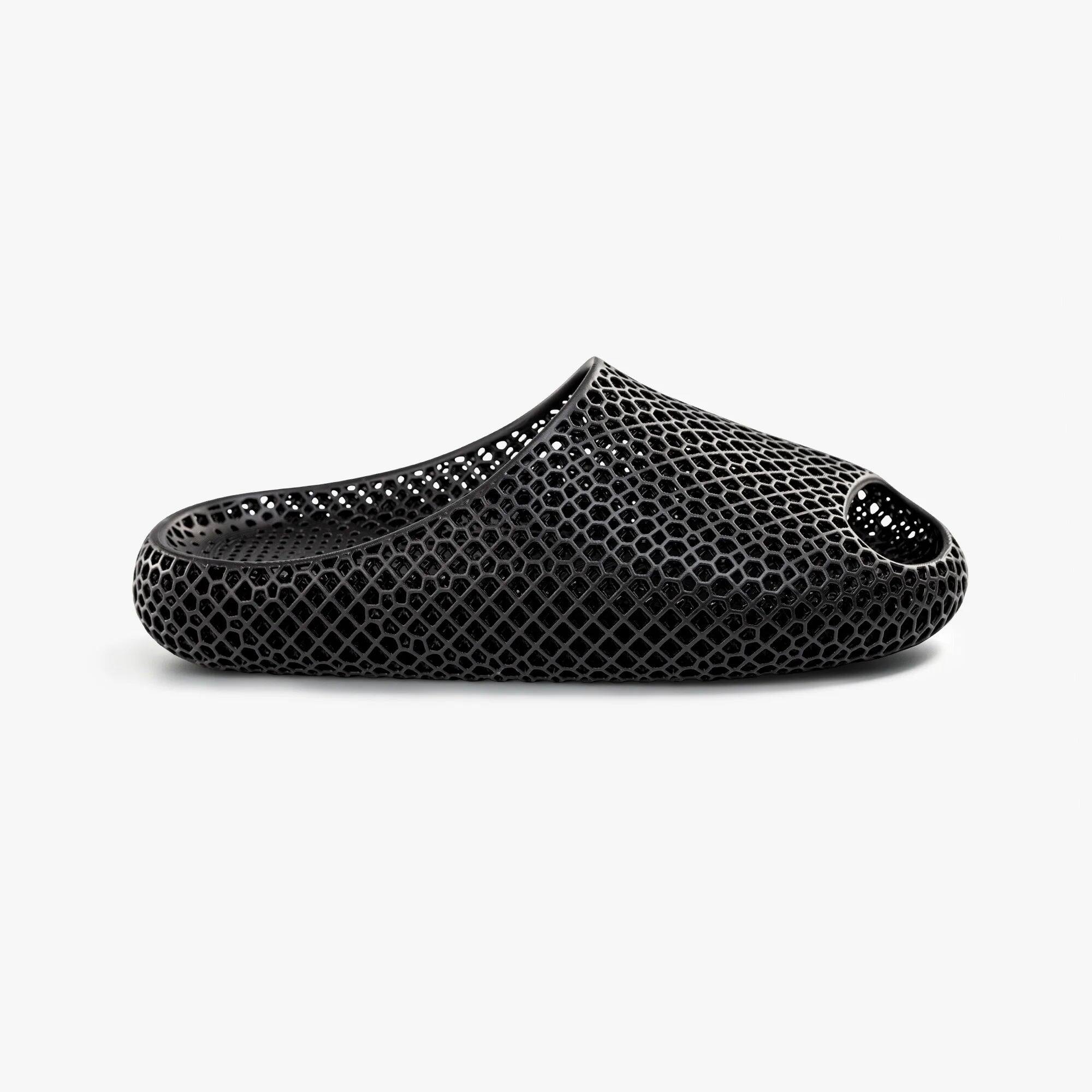 Alt View 1. Nexbie - AeroCloud 3D Printed Slippers - Black.