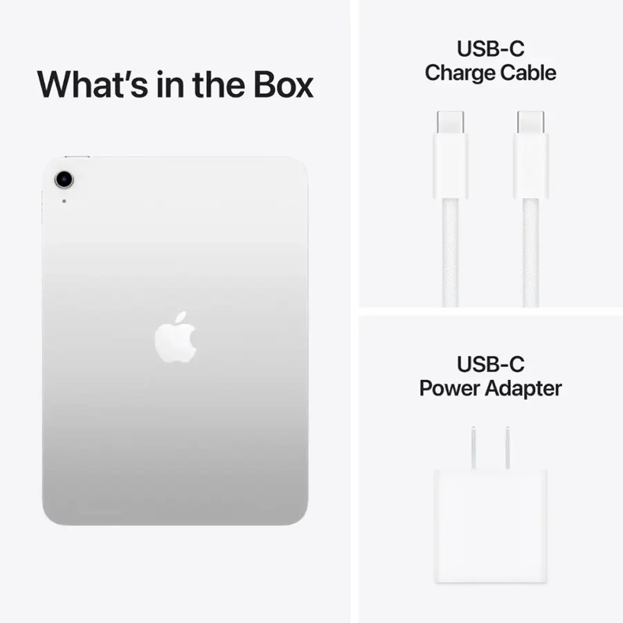 What's in the Box: USB-C Charge Cable USB-C Power Adapter