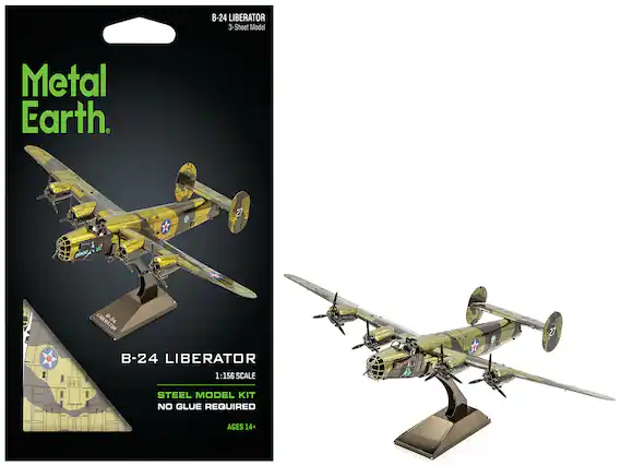 B-24 LIBERATOR
3-Sheet Model
Metal Earth
B-24 LIBERATOR
1:156 SCALE
STEEL MODEL KIT
NO GLUE REQUIRED
AGES 14+