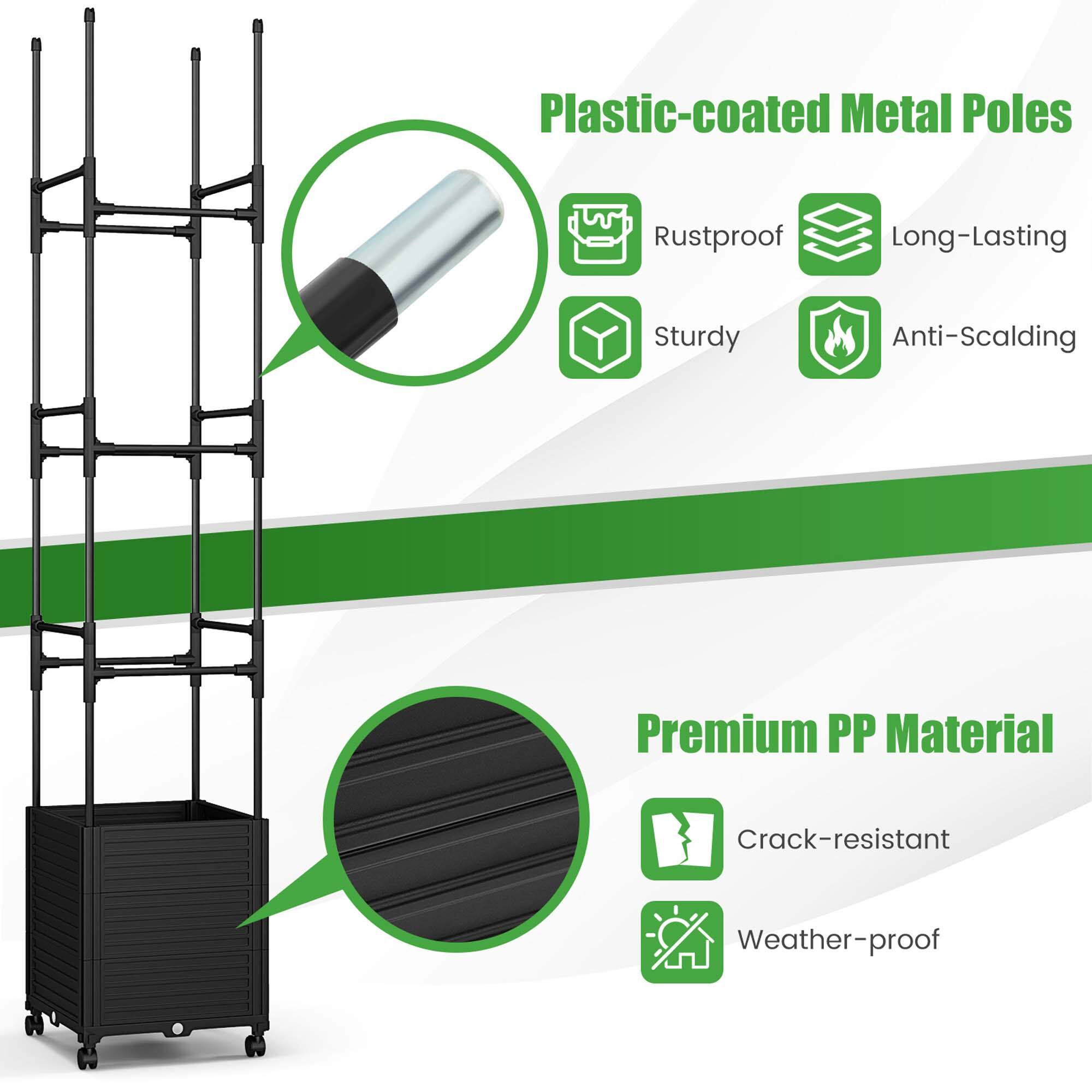 Plastic-coated Metal Poles: Rustproof, Long-Lasting, Sturdy, Anti-Scalding, Premium PP Material, Crack-resistant, Weather-proof.