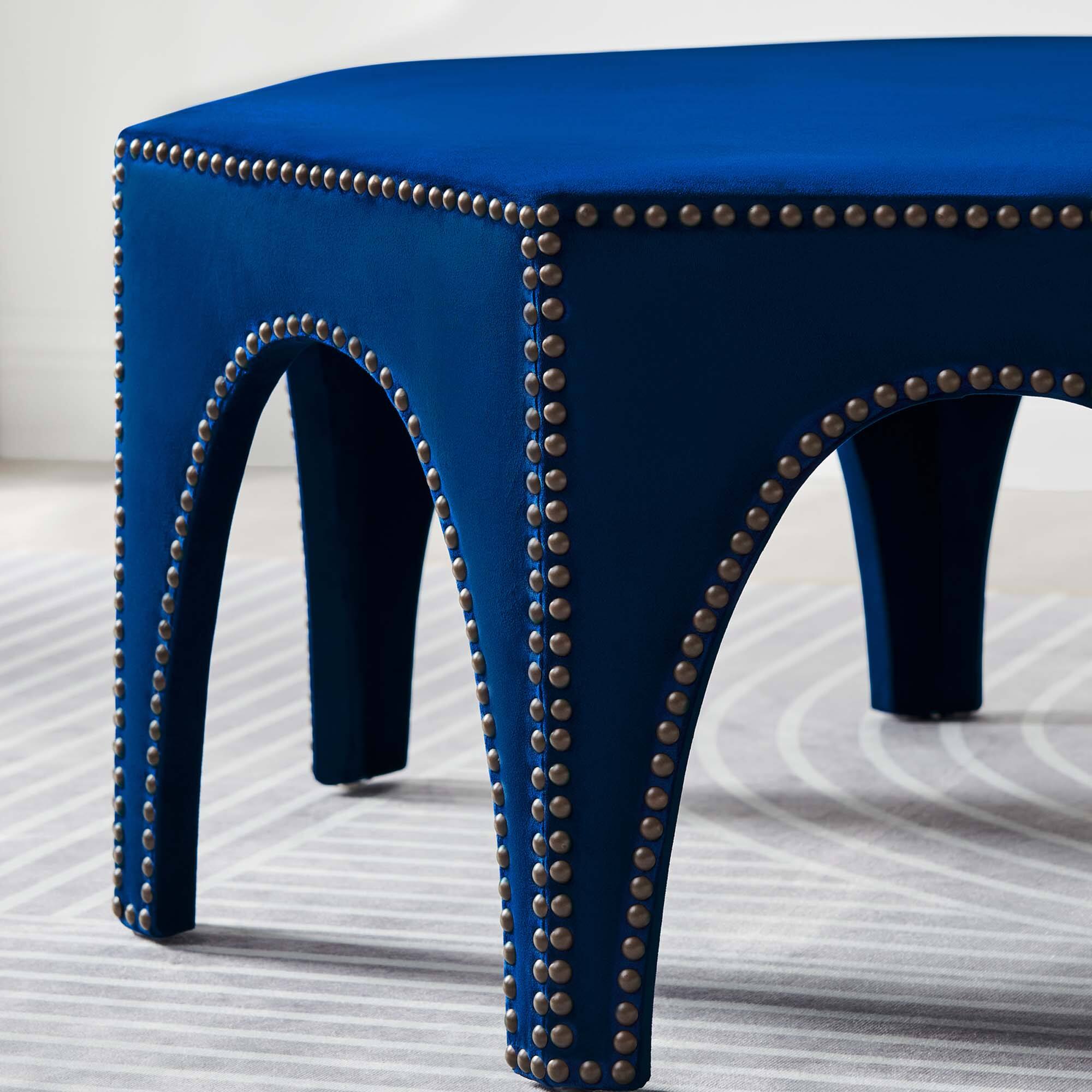 Alt View 1. Modway - Victory Performance Velvet Ottoman by Modway - EEI-5035-NAV.