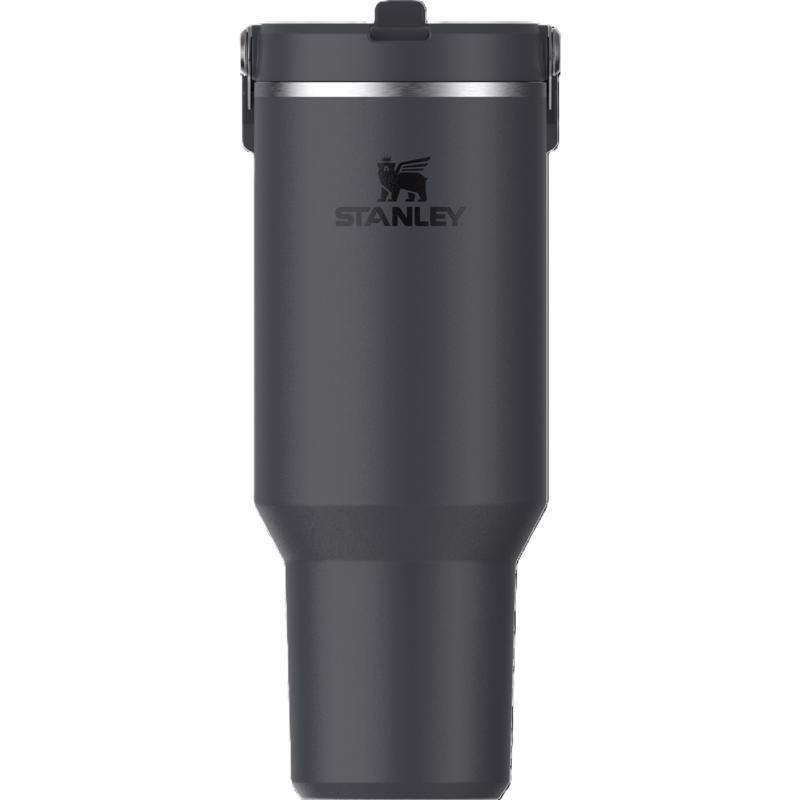 Front. Stanley - IceFlow Flip Straw 2.0 40 oz BPA Free Insulated Straw Tumbler - Black.