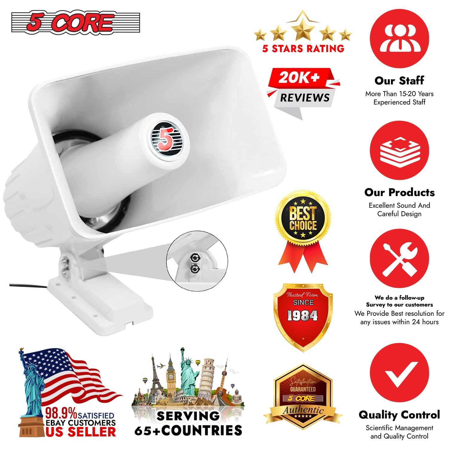 5 CORE  
5 STARS RATING  
20K+ REVIEWS  

Our Staff  
More Than 15-20 Years Experienced Staff  

Our Products  
Excellent Sound And Careful Design  

We do a follow-up Survey to our customers  
We Provide Best resolution for any issues within 24 hours  

5 CORE  
98.9% Authentic  
SATISFIED SERVING ... EBAY CUSTOMERS US SELLER  

65+ COUNTRIES  

Quality Control  
Scientific Management and Quality Control