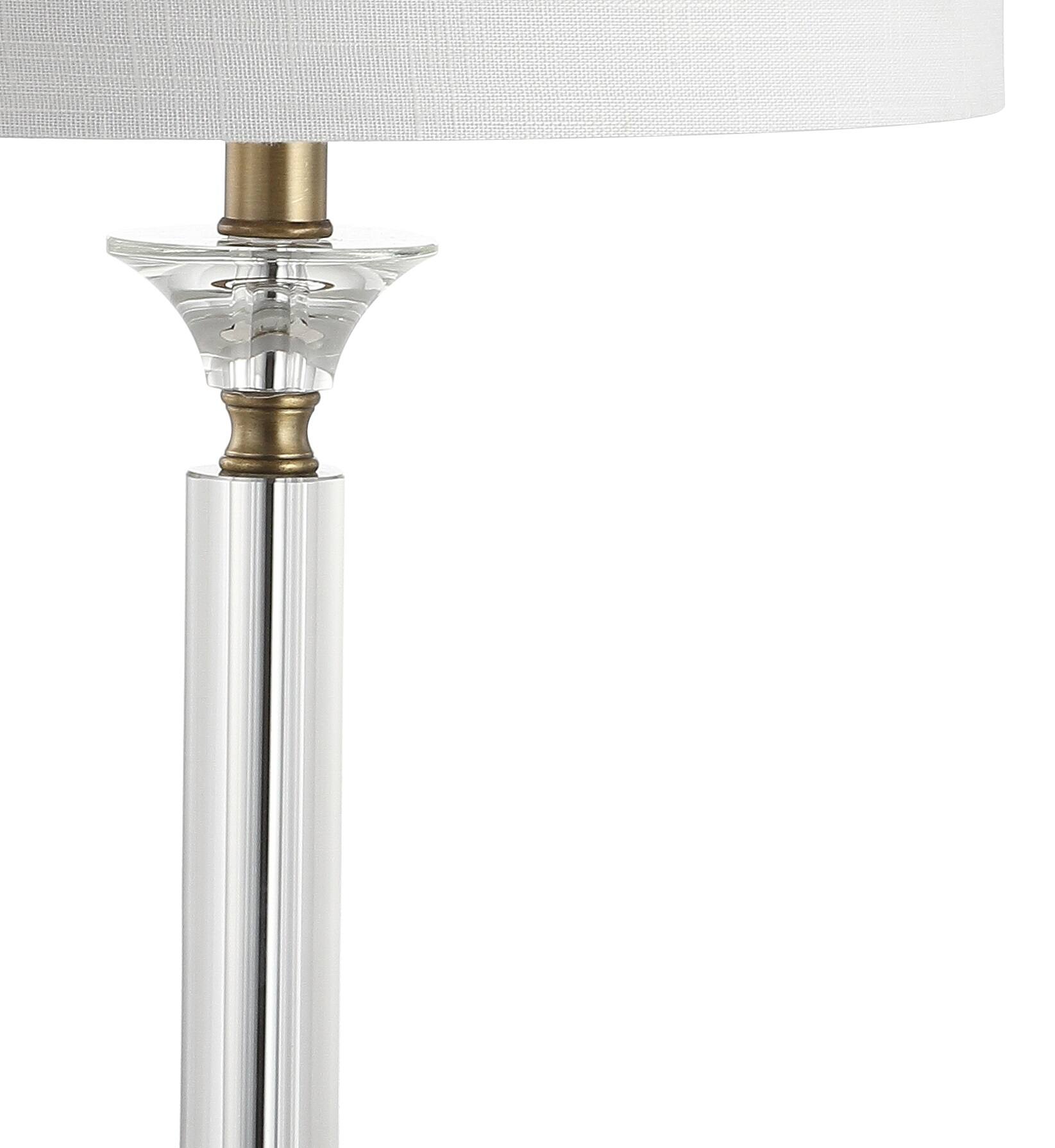 Alt View 3. Jonathan Y - Mark 28" Crystal/Metal LED Table Lamp, Clear/Brass Gold (Set of 2) - Clear/Brass Gold.