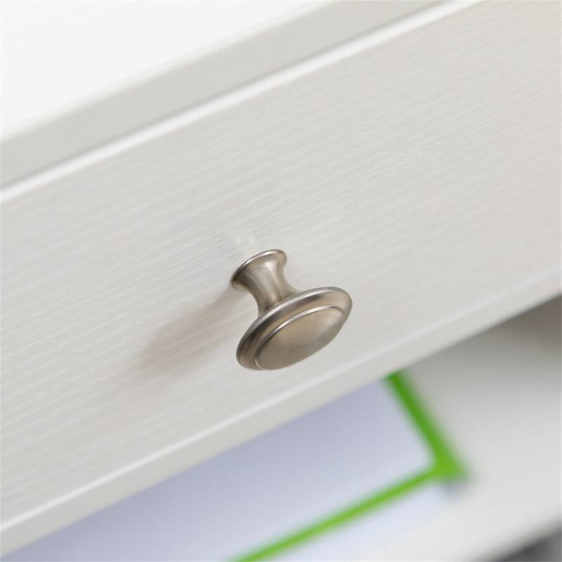 Angle. HTUTWOO - Mobile Printer Stand - Rolling File Cabinet Cart with Wheels, Adjustable Shelf, Drawer and CPU Stand, White - White.