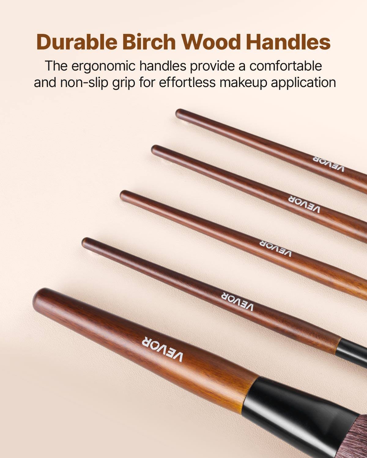 Durable Birch Wood Handles

The ergonomic handles provide a comfortable and non-slip grip for effortless makeup application