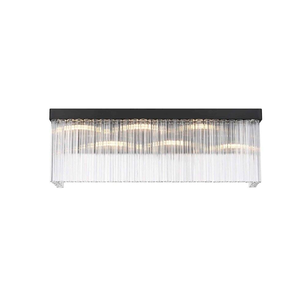 Left. Elegant Lighting - Harlow 26 inch Wall Sconce in Black - Black.