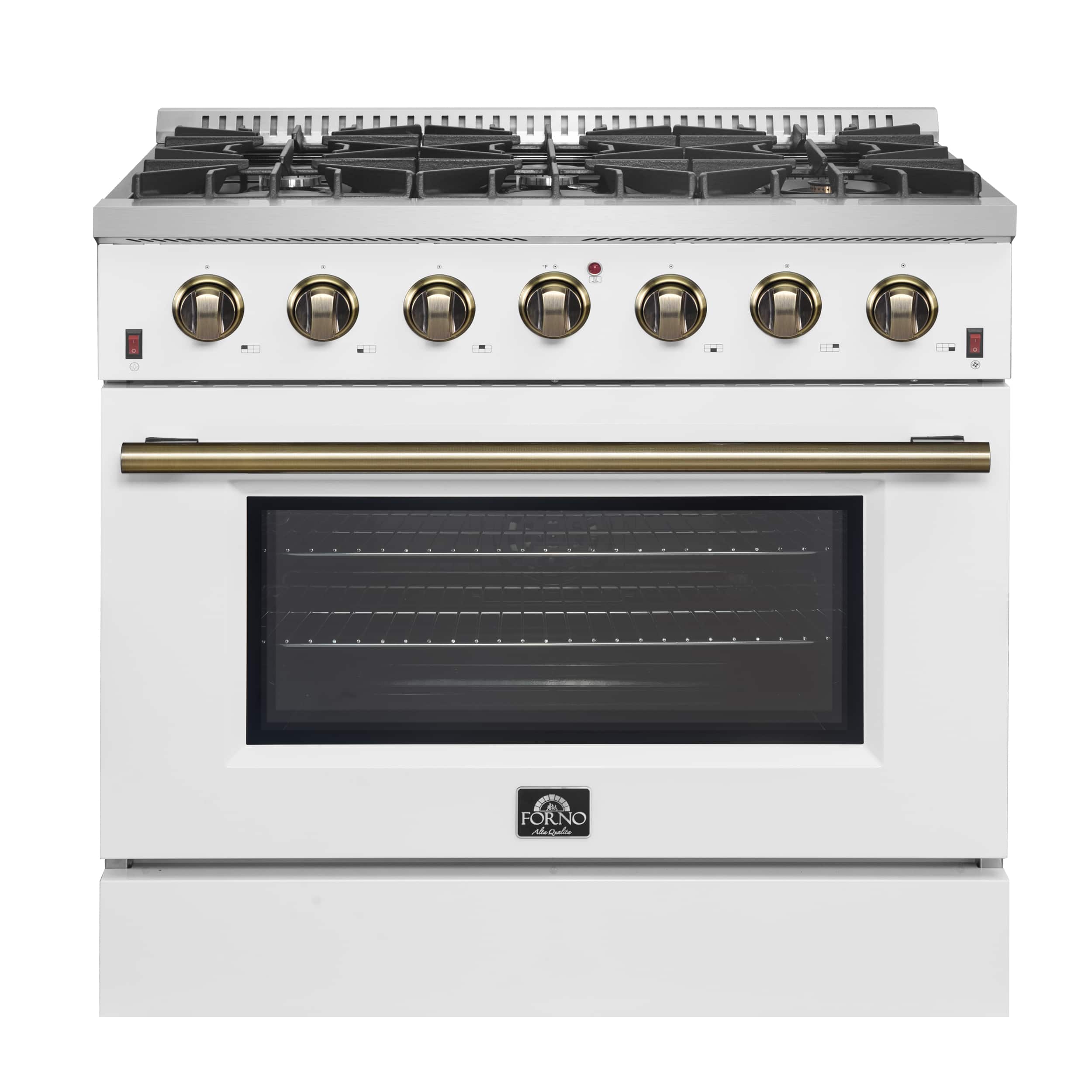 Forno Appliances - Galiano 5.36 Cu. Ft. Freestanding Gas Range with Convection Oven - White - Front_Zoom