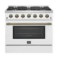 Forno Appliances - Galiano 5.36 Cu. Ft. Freestanding Gas Range with Convection Oven - White - Front_Zoom