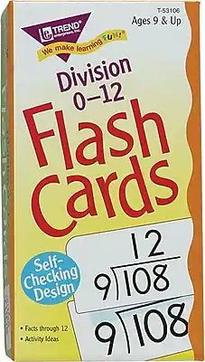 T-53106
Ages 9 & Up
TREND
We make learning FUN!
Division 0-12 Flash Cards
Self-Checking Design
12
9 ÷ 108
9 ÷ 108
Facts through 12
Activity Ideas