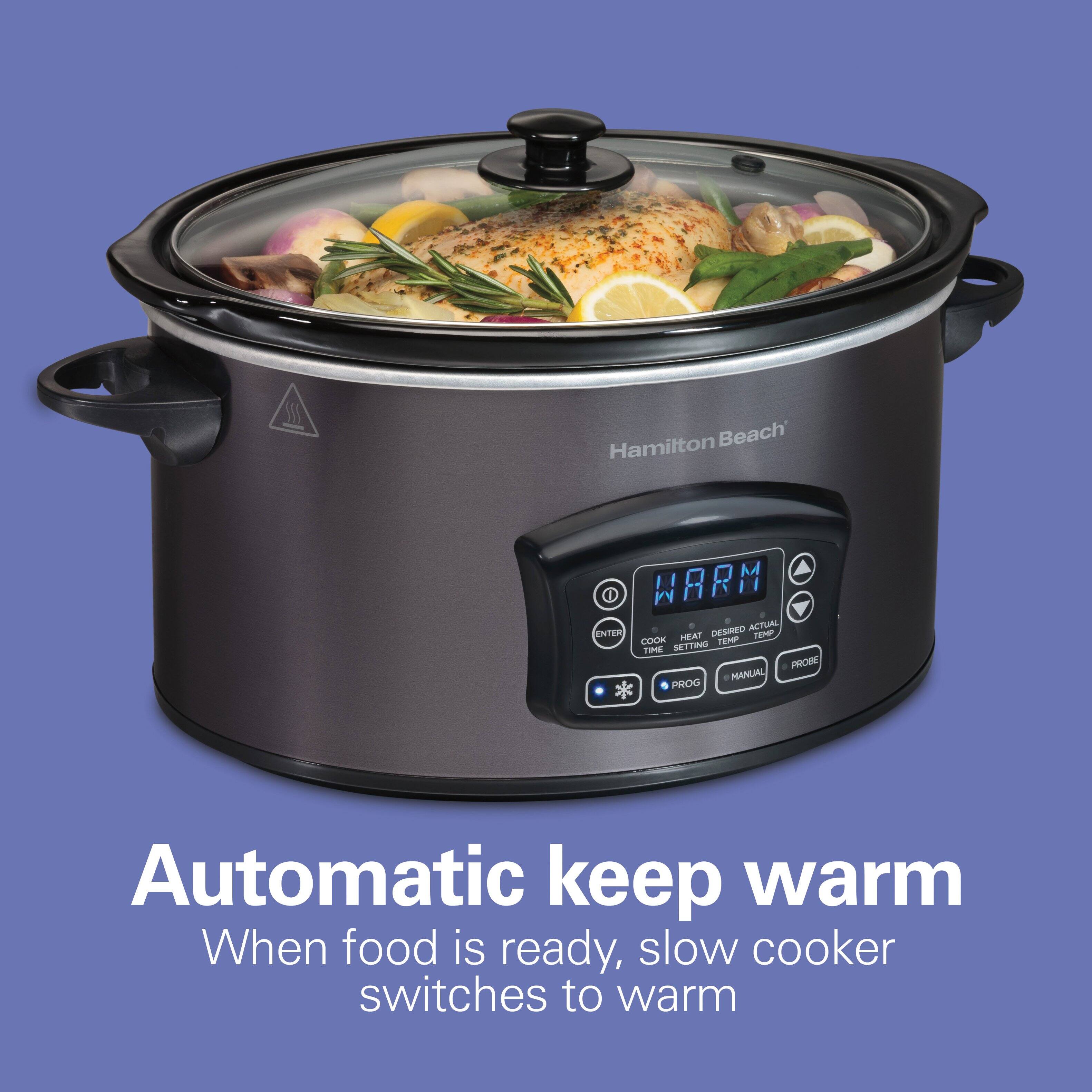 Automatic keep warm  
When food is ready, slow cooker switches to warm