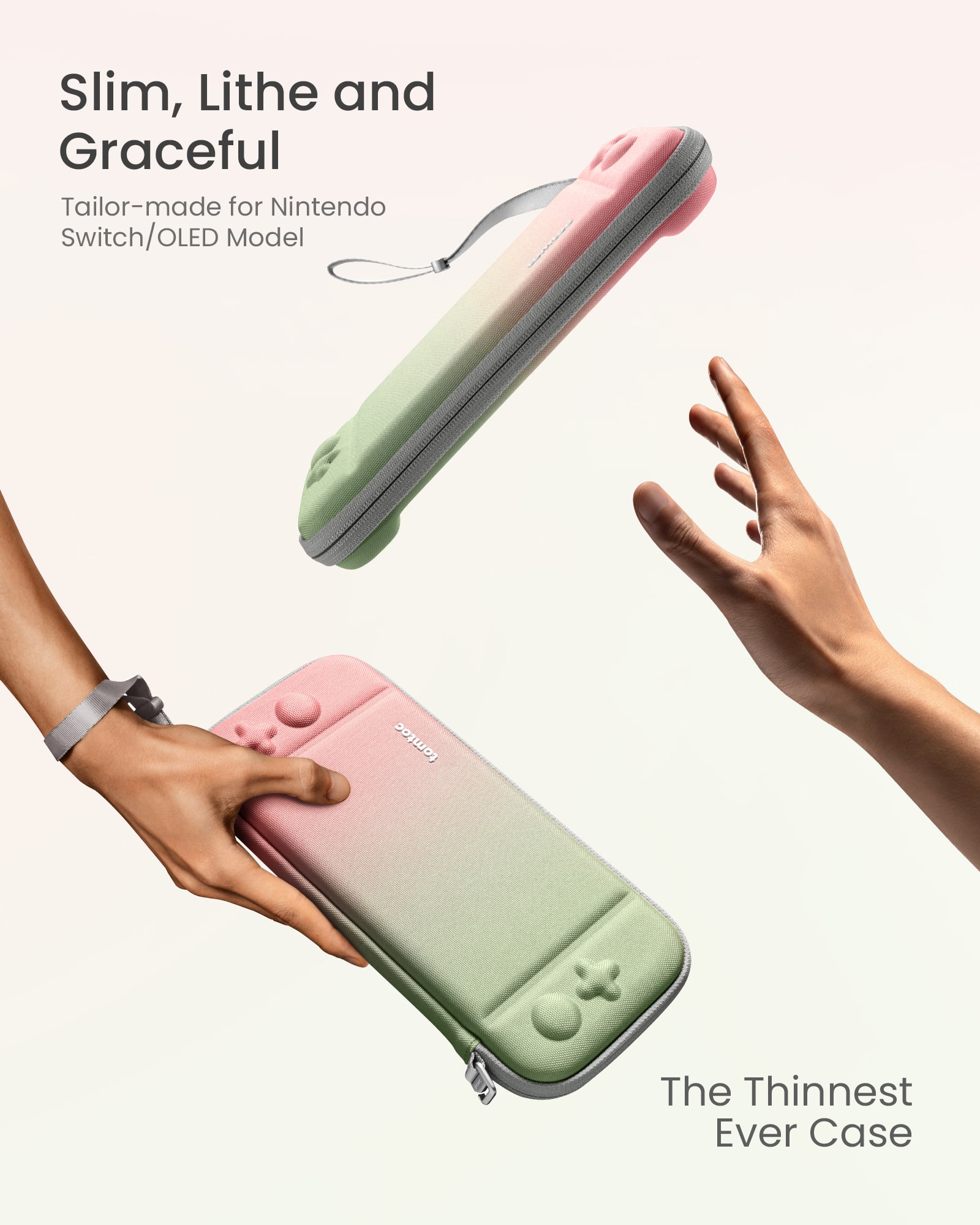 Slim, Lithe and Graceful Tailor-made for Nintendo Switch/OLED Model tomtoc The Thinnest Ever Case