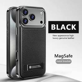 Dteck - Premium Hard Case for Apple iPhone 17 Pro Max with Foldable Kickstand,Slim Shockproof PC TPU Protective Phone Cover - Black