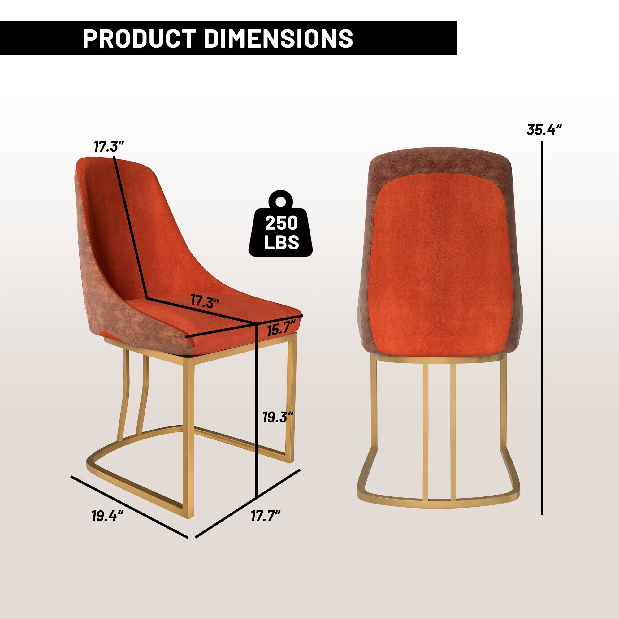 PRODUCT DIMENSIONS

- Height: 35.4"
- Seat Height: 19.3"
- Seat Depth: 15.7"
- Seat Width: 17.3"
- Back Height: 17.3"
- Base Width: 19.4"
- Base Depth: 17.7"
- Weight Capacity: 250 LBS