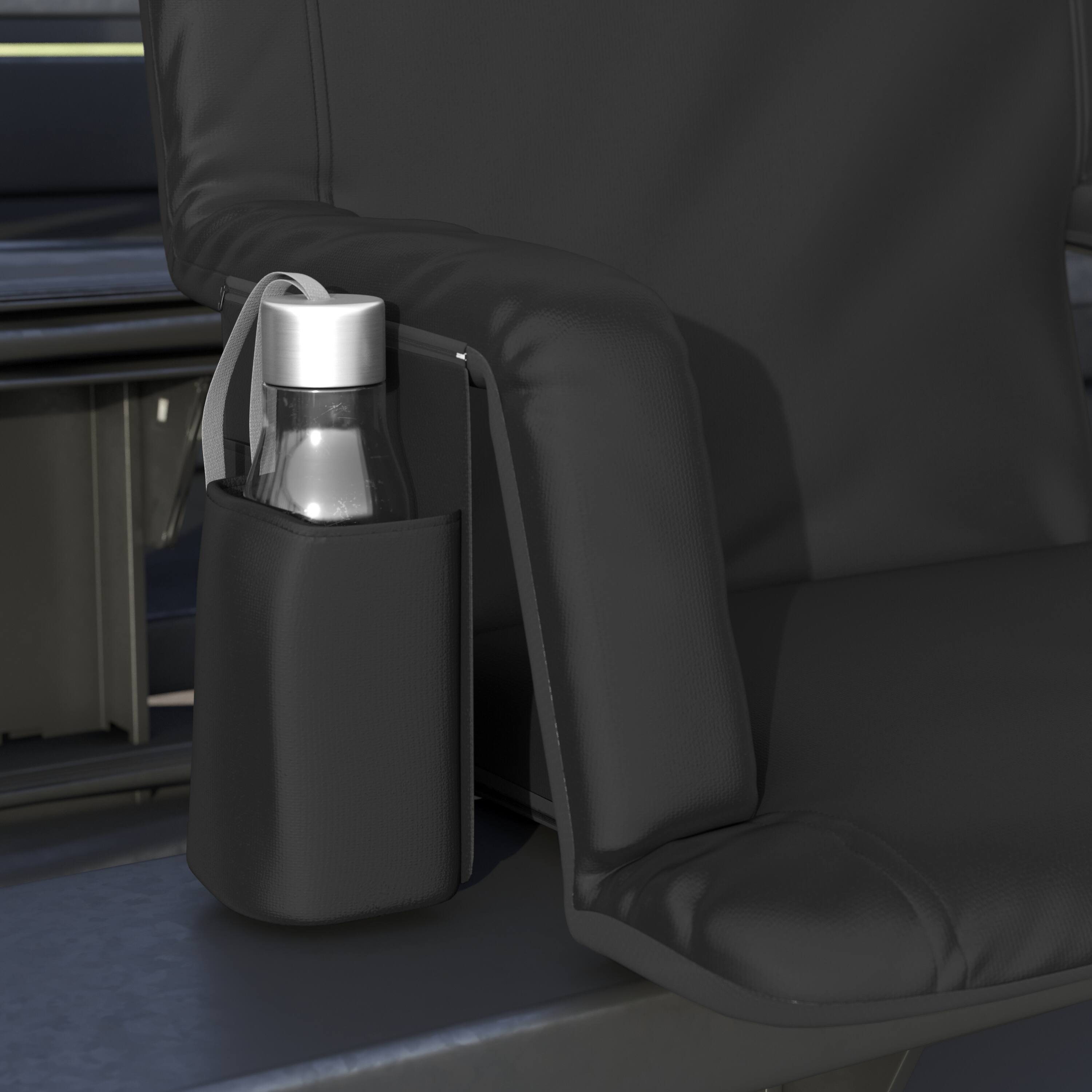 Alt View 4. Emma + Oliver - 5 Position Recline Extra Wide Padded Stadium Chair with Armrests - Black.