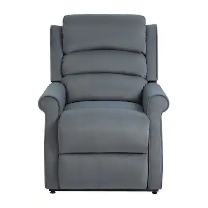 Front. Boyel Living - Ergonomic Fabric Manual Recliner Chair with Rocker and Swivel for Living Room - Blue.
