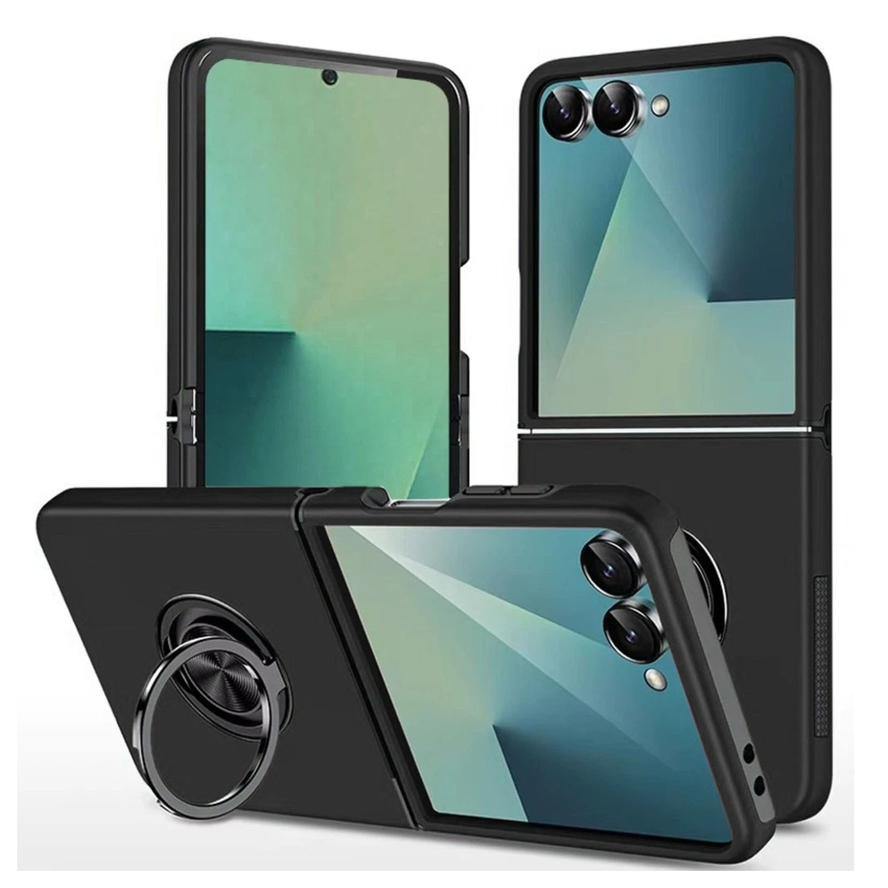 Kitcheniva - Rubber Dual Layer Magnetic Ring Stand Case With Tempered Glass For Samsung Z Flip7 - Black price history on PriceWatchPro