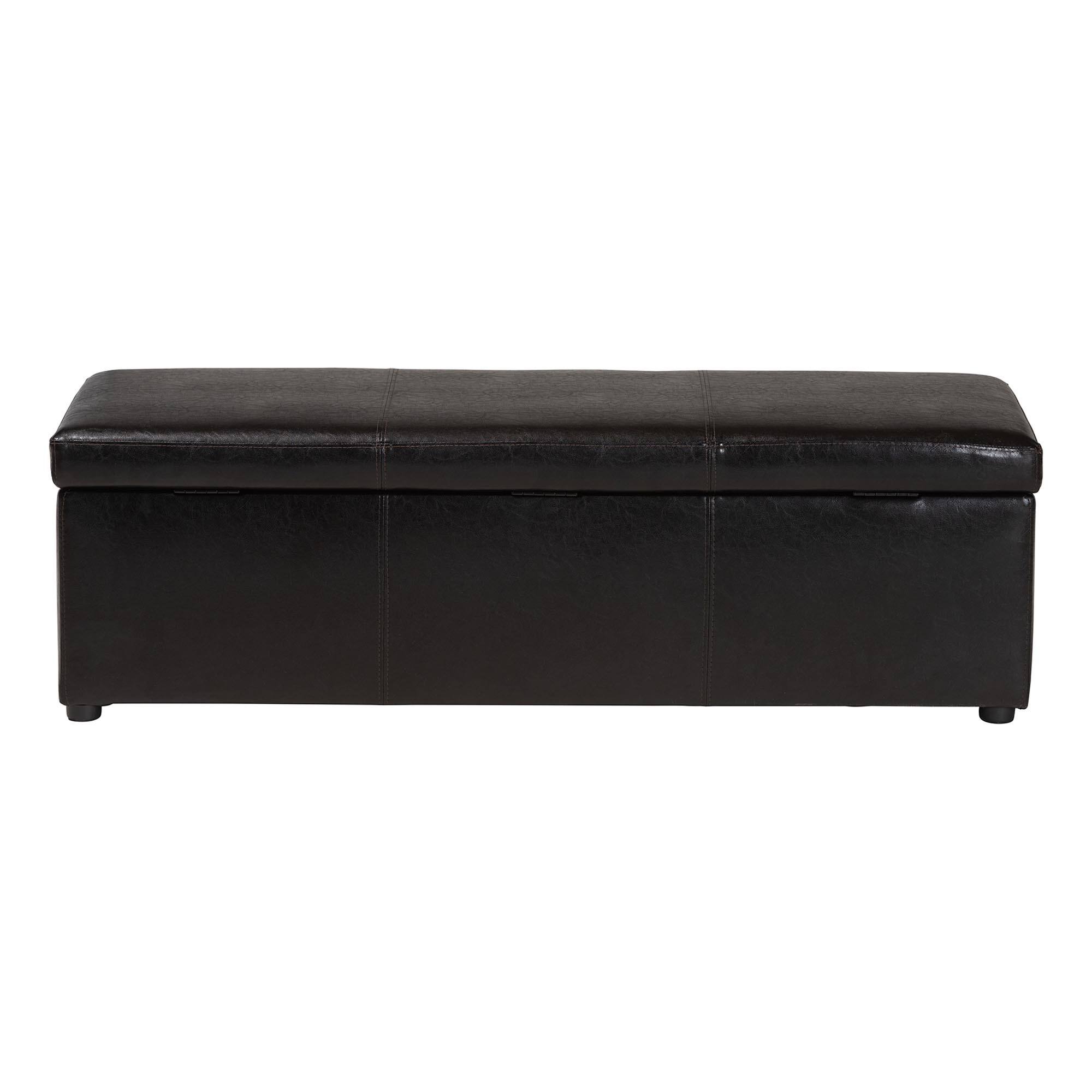 Alt View 3. Baxton Studio - Dennehy Modern Ottoman - Dark Brown.