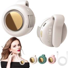 Loheer - Portable Mini Fan Clip On Bladeless Waist Fan Three Speed USB Rechargeable for Travel Outdoors