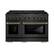 Front. ZLINE - 48 in. Wide 8 Burner Designer 6.7 cu. ft. Double Oven Freestanding DuoPro Gas Range with Black and Bronze Accents - Black Satin Stainless Steel.