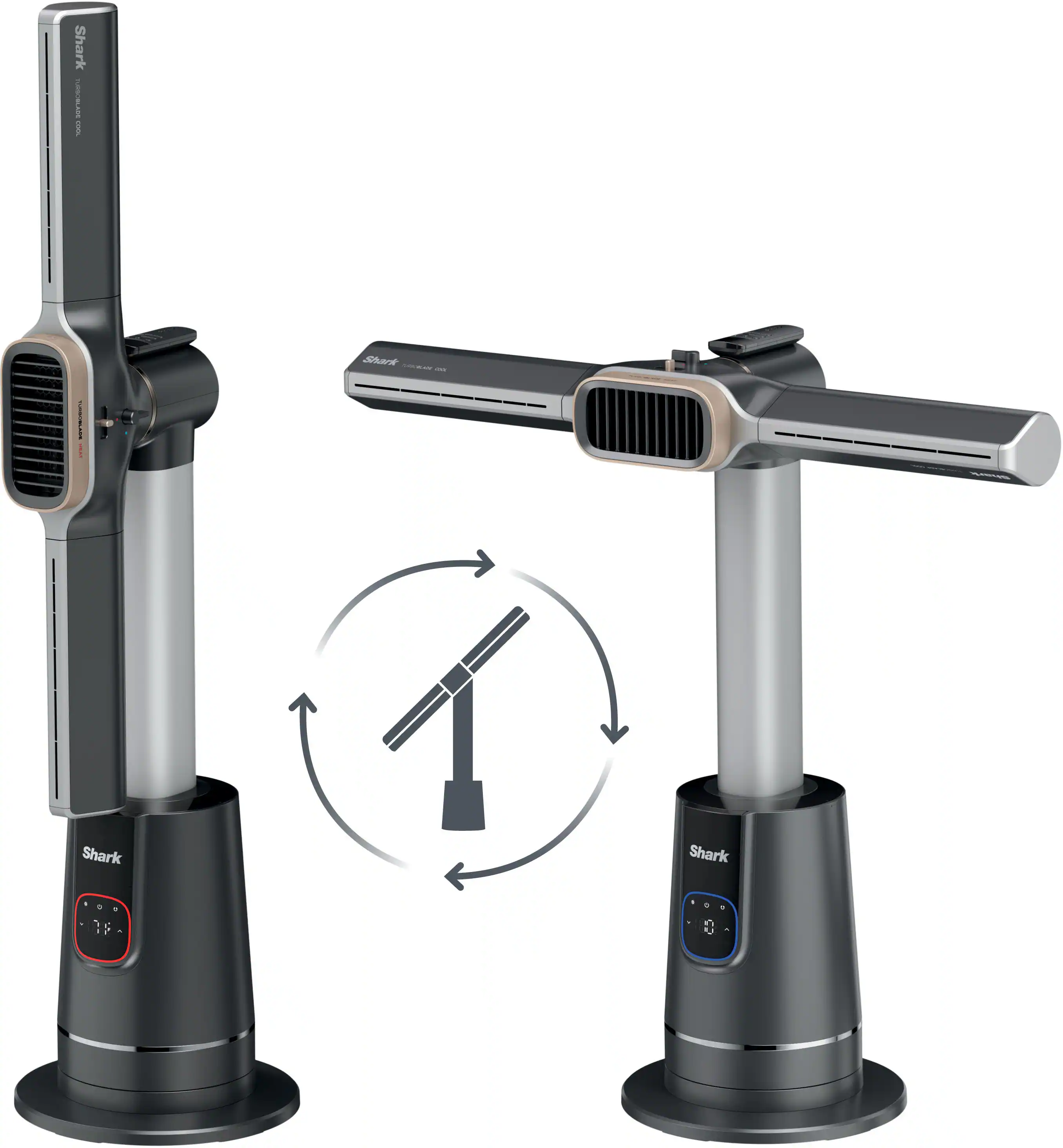 Shark - TurboBlade Cool + Heat - Ultra-customizable bladeless tower fan & heater, pivots, twists, oscillates up to 180° - Charcoal