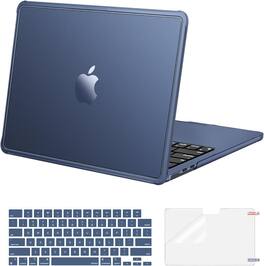 mosiso - For MacBook Air 13 inch Case M5 A3449 M4 A3240 M3 A3113 M2 A2681 2026-2022, Hard Shell&Keyboard Cover&Screen Protector - Midnight
