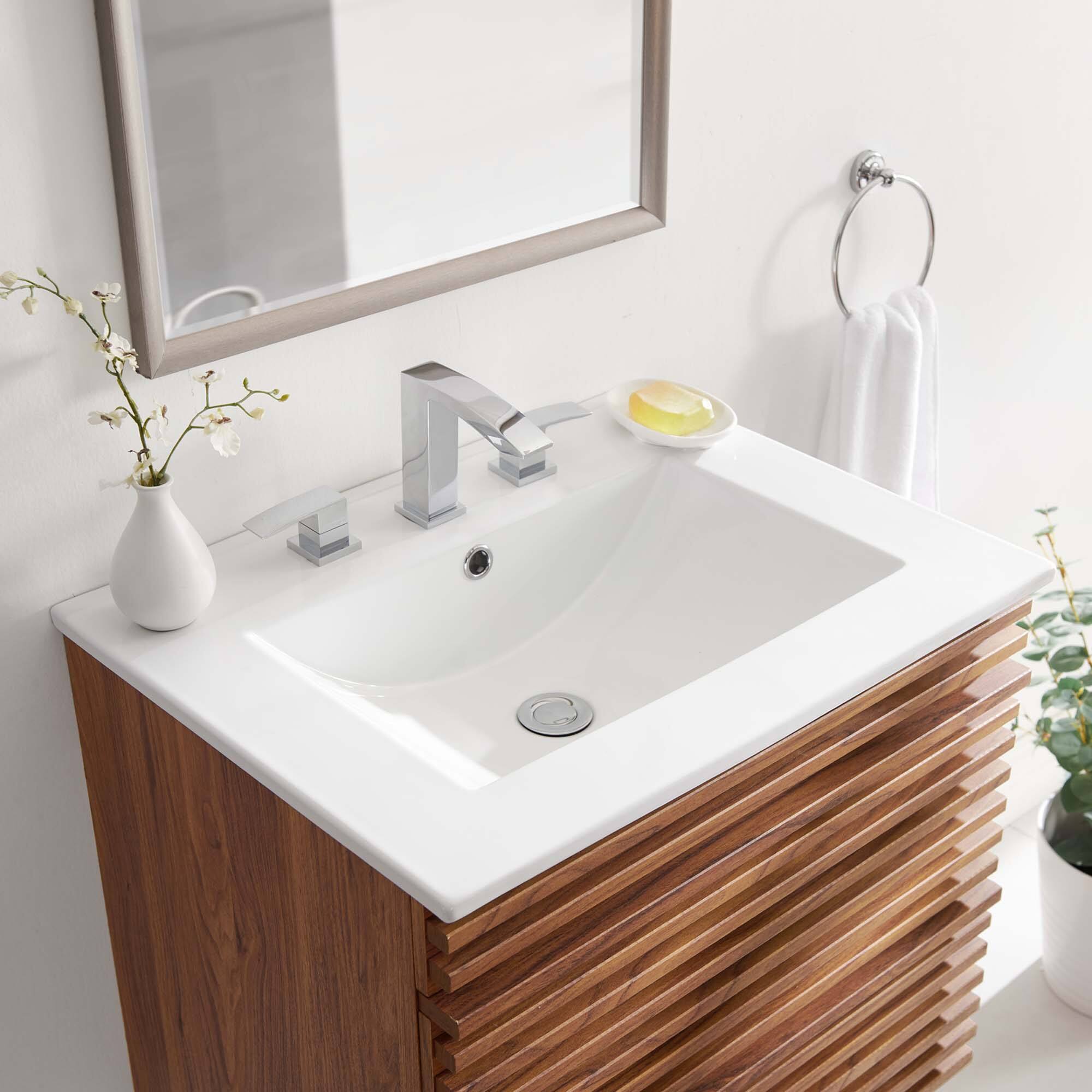 Front. Modway - Cayman Bathroom Sink - White.