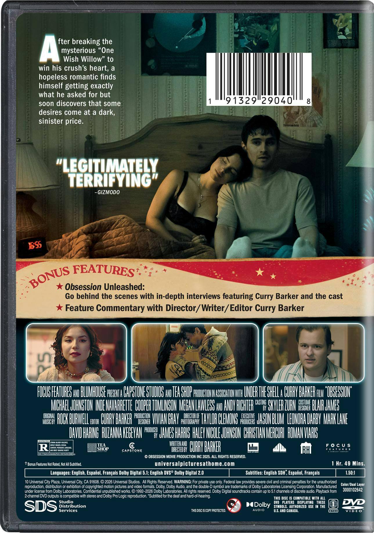 Back. Obsession   - DVD.