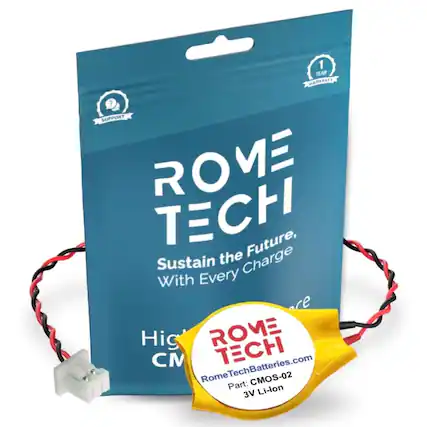 1 YEAR WARRANTY ? SUPPORT ROME TECH
Sustain the Future, With Every Charge
ROME TECH
RomeTechBatteries.com
Part: CMOS-02
3V Li-lon
