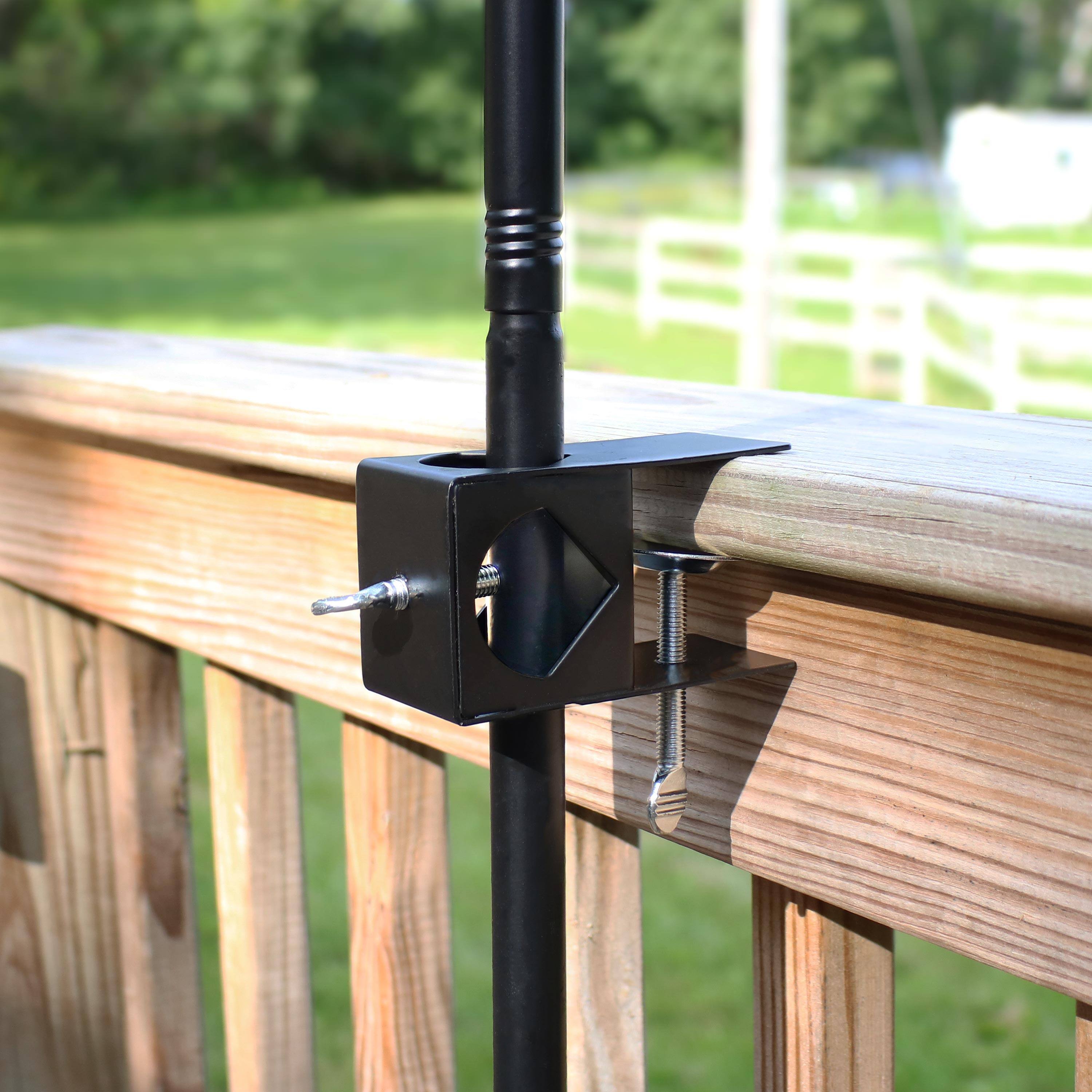 Alt View 1. Sunnydaze - Outdoor Torch Deck Clamp Holder - Black.