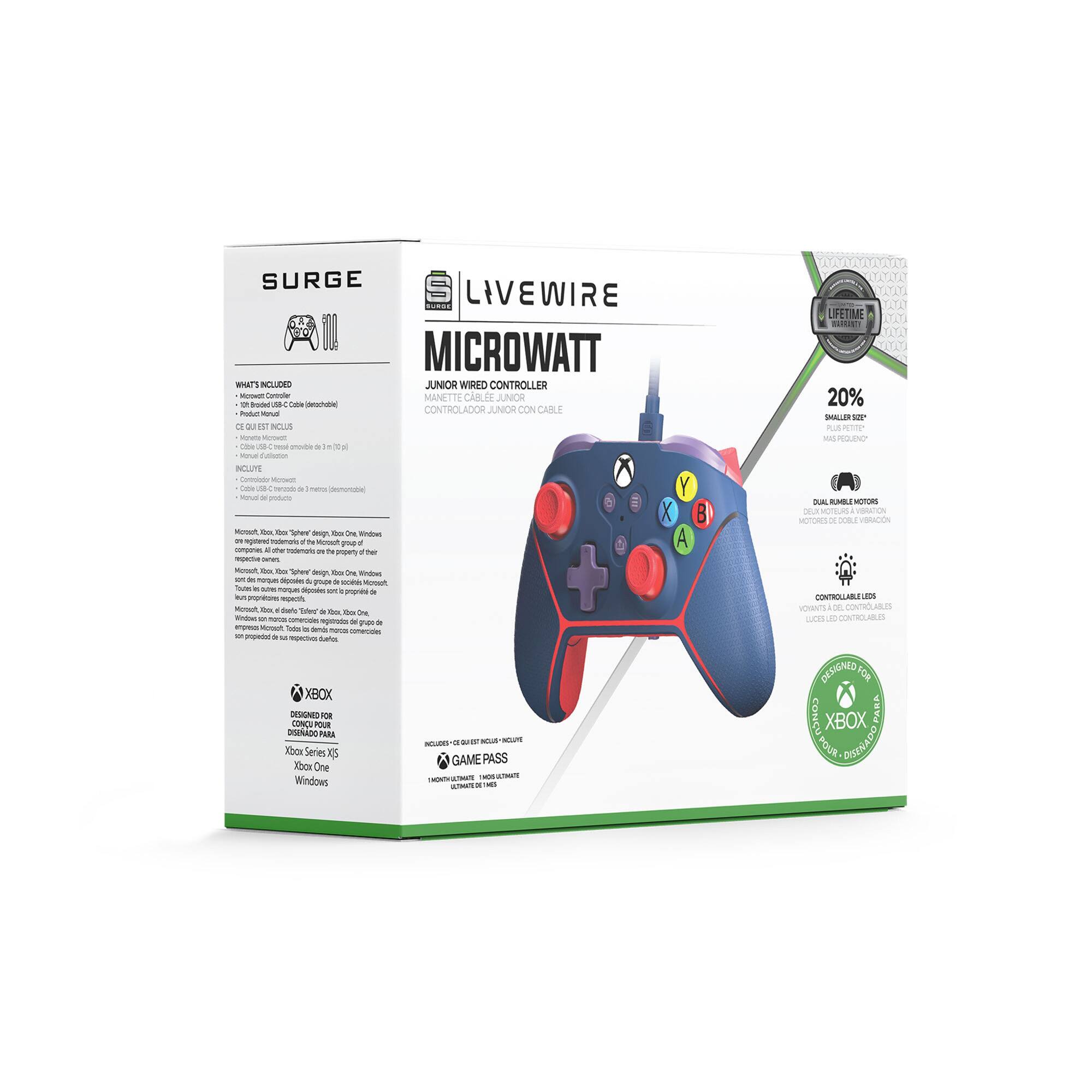Alt View 16. Surge Gaming - Surge Livewire Microwatt Junior Controller - Blue.