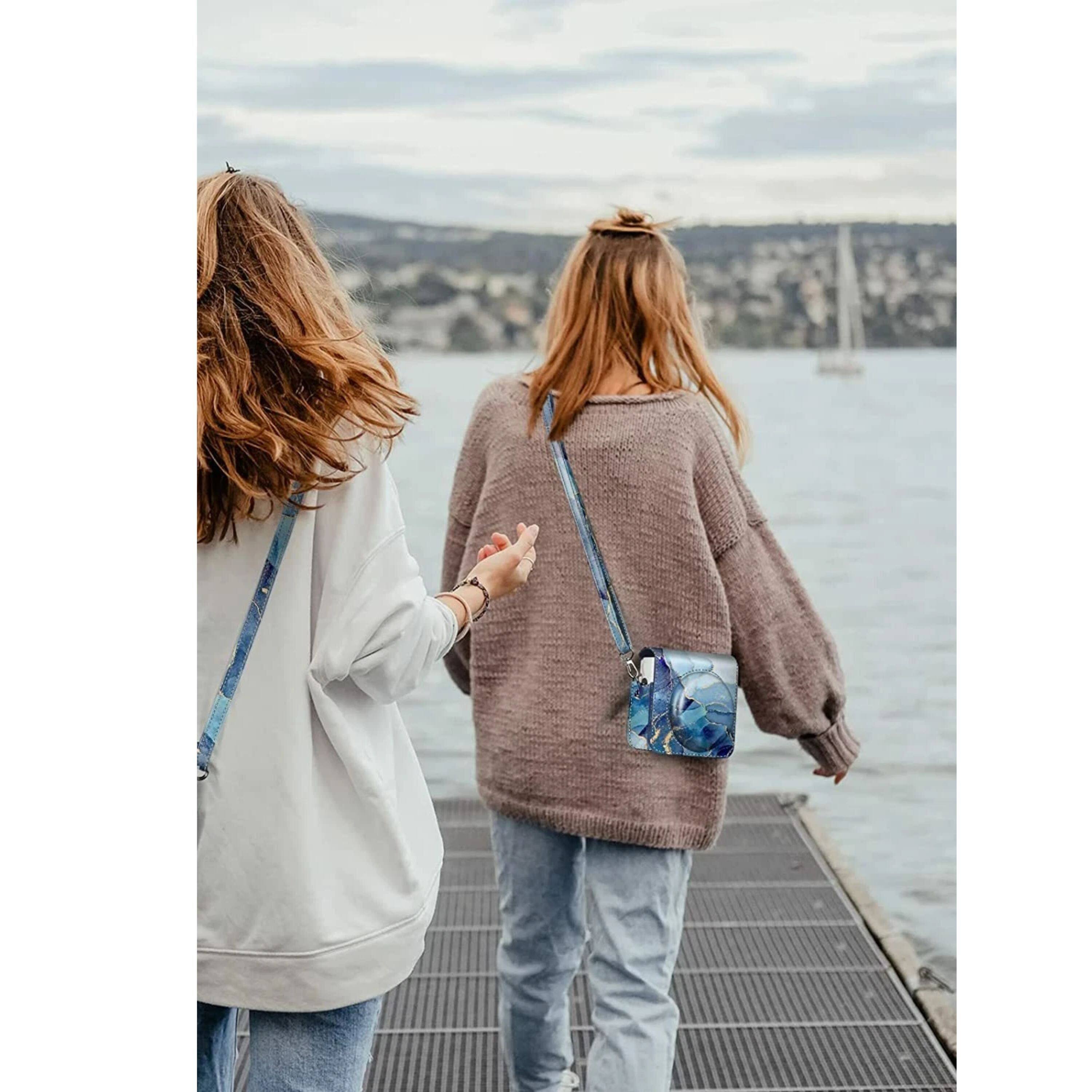 Left. Kitcheniva - Vegan Leather Bag Camera Case With Strap For Fujifilm Instax Square SQ1 Vintage Brown - Vintage Brown.