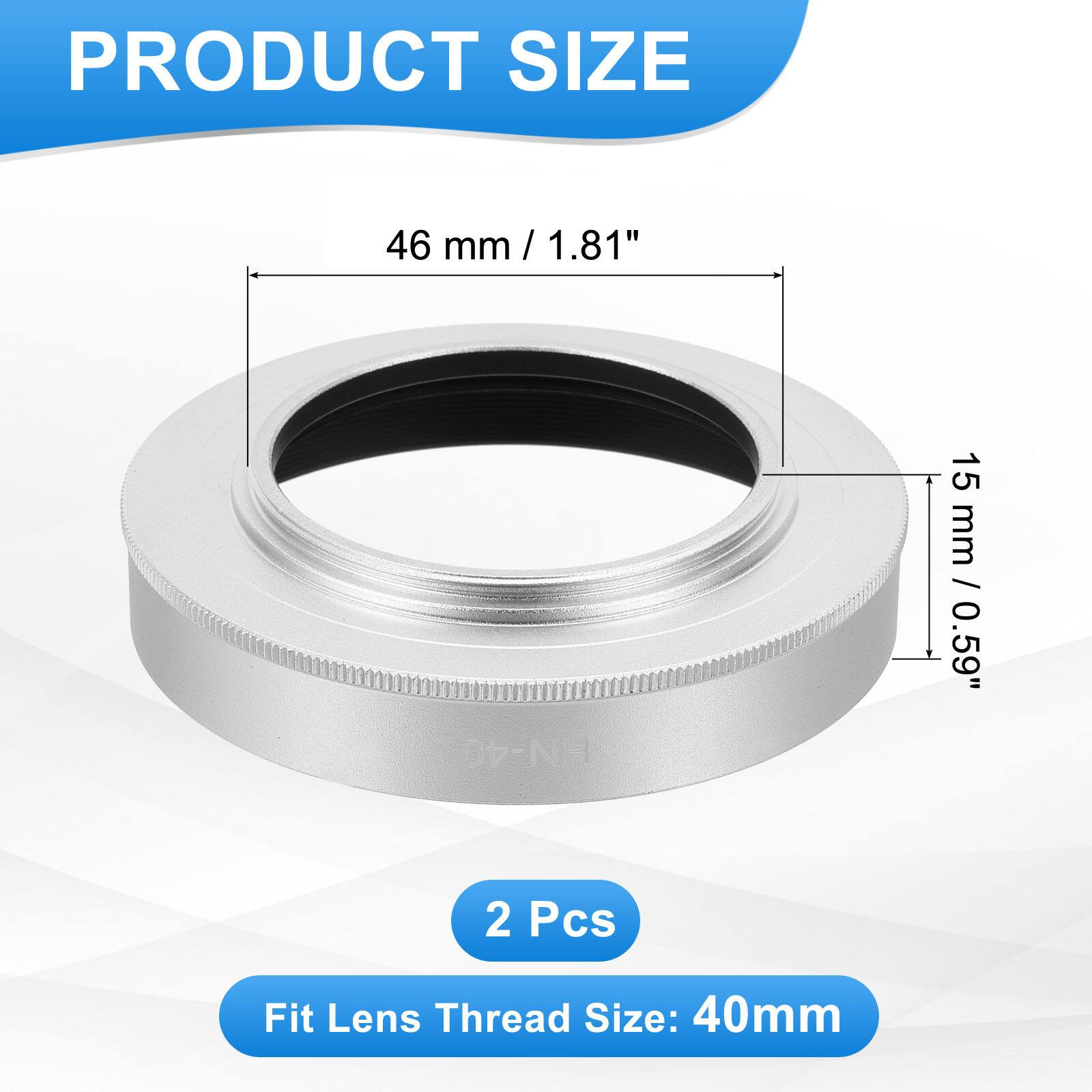 PRODUCT SIZE

46 mm / 1.81"

15 mm / 0.59"

2 Pcs

Fit Lens Thread Size: 40mm