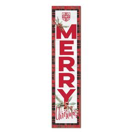 Jardine - Benedictine Eagles 12'' x 48'' Outdoor Merry Christmas Leaner - White